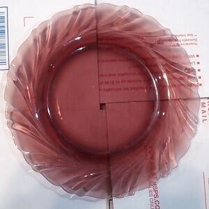 Set 7 Vintage 9" Rivage Amethyst Swirl Plates by Duralex Bormioli